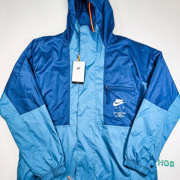 Nike Air Woven Lined Jacket Men's Water Repellant Coat Blue DD6442-476 - Picture 3 of 9